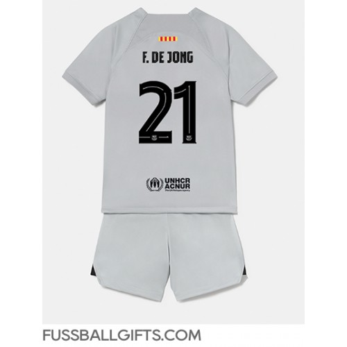 Barcelona Frenkie de Jong #21 Fußballbekleidung 3rd trikot Kinder 2022-23 Kurzarm (+ kurze hosen)